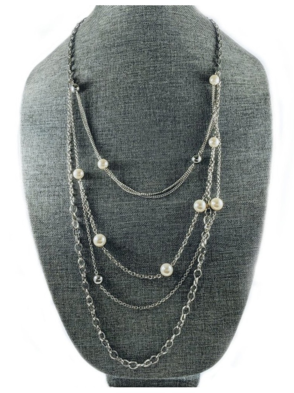2010s PD Multi Strand Faux Pearl Necklace